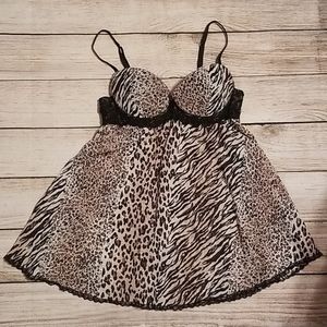Leopard Print Babydoll lingerie/nighty